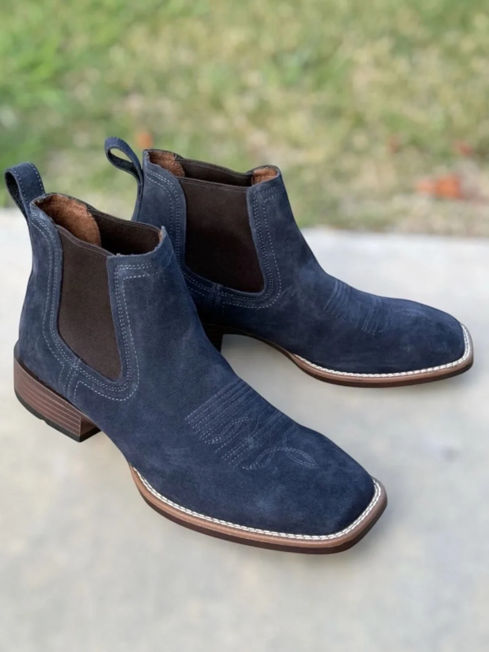 ARIAT BOOKER ULTRA NAVY SUEDE WESTERN BOOT MENS CHELSEA - 10051921 SIZE 11